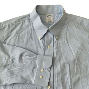 Brooks Brothers Regent Light Blue Micro Check Buttonā Down Dress Shirt 16.5-4/5